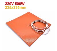 Almohadilla calefactora de silicona de 220 V, 750 W/500 W, 200/235/300/310 mm, impermeable, de goma,