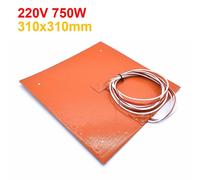 Almohadilla calefactora de silicona de 220 V, 750 W/500 W, 200/235/300/310 mm, impermeable, de goma,