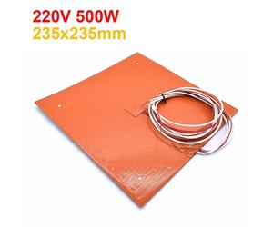 Almohadilla calefactora de silicona de 220 V, 750 W/500 W, 200/235/300/310 mm, impermeable, de goma,
