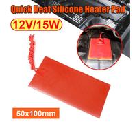Almohadilla calefactora de silicona rápida, 12 V, 15 W, para depósito de aceite de motor de coche, 50