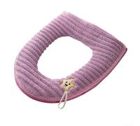 Almohadilla cálida para asiento de inodoro con ajuste en forma de U y dientes apretados para una cobertura completa, construcción de fibra transpirable agradable a la piel (morado)