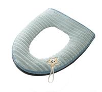 Almohadilla cálida para asiento de inodoro con ajuste en forma de U y dientes apretados para una cobertura completa, construcción de fibra transpirable agradable a la piel (verde)
