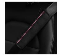 Almohadilla cinturón Accesorio Decorativo Del Cinturón De Seguridad La Tira Ajuste Hombrera Coche Patrón Control Cuero PU 3D Protector de cinturón(Pink)