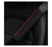Almohadilla cinturón Accesorio Decorativo Del Cinturón De Seguridad La Tira Ajuste Hombrera Coche Patrón Control Cuero PU 3D Protector de cinturón(Red)