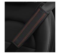 Almohadilla cinturón Conjunto De Funda Protectora Hombro Para Coche Con Patrón Cuadros En Relieve Cuero PU Decoración Para Cinturón Seguridad Protector de cinturón(BK orange)