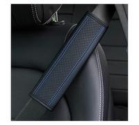 Almohadilla cinturón Conjunto De Funda Protectora Hombro Para Coche Con Patrón Cuadros En Relieve Cuero PU Decoración Para Cinturón Seguridad Protector de cinturón(BK blue)