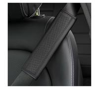 Almohadilla cinturón Conjunto De Funda Protectora Hombro Para Coche Con Patrón Cuadros En Relieve Cuero PU Decoración Para Cinturón Seguridad Protector de cinturón(Black)