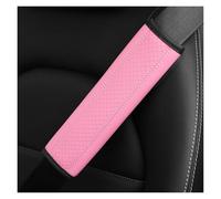 Almohadilla cinturón Conjunto De Funda Protectora Hombro Para Coche Con Patrón Cuadros En Relieve Cuero PU Decoración Para Cinturón Seguridad Protector de cinturón(Pink)