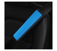Almohadilla cinturón Cubierta Protectora De Hombro Coche Cuero PU Fibra Carbono Para Decoración Cinturón Seguridad Para Productos Protector de cinturón(Blue)
