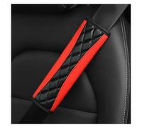 Almohadilla cinturón Funda De Hombro Para Coche Para Mujer Cojín Decorativo Para Cinturón Seguridad Tela Suave Con Bordado Rómbico 3D Protector de cinturón(Red)