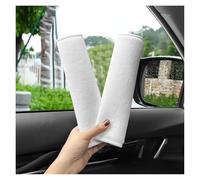 Almohadilla cinturón Funda Universal Para Cinturón De Seguridad De Coche Protector Correa Hombro Ajustable Para Asiento 2 Uds Protector de cinturón(2PCS-Velvet White)