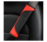 Almohadilla cinturón Protector De Hombro Cuero PU Para Coche Conjunto Decoración Cinturón Seguridad Accesorios Interiores Protector de cinturón(Red)