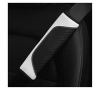 Almohadilla cinturón Protector De Hombro Cuero PU Para Coche Conjunto Decoración Cinturón Seguridad Accesorios Interiores Protector de cinturón(WHITE)