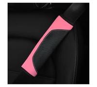 Almohadilla cinturón Protector De Hombro Cuero PU Para Coche Conjunto Decoración Cinturón Seguridad Accesorios Interiores Protector de cinturón(Pink)