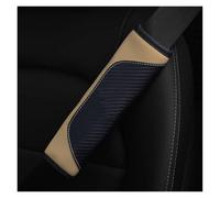 Almohadilla cinturón Protector De Hombro Cuero PU Para Coche Conjunto Decoración Cinturón Seguridad Accesorios Interiores Protector de cinturón(Beige)