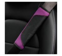 Almohadilla cinturón Protector De Hombro Cuero PU Para Coche Conjunto Decoración Cinturón Seguridad Accesorios Interiores Protector de cinturón(PURPLE)