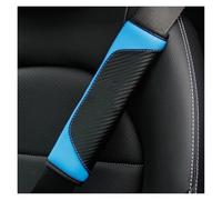 Almohadilla cinturón Protector De Hombro Cuero PU Para Coche Conjunto Decoración Cinturón Seguridad Accesorios Interiores Protector de cinturón(Blue)