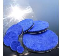 Almohadilla colectora de cera de microfibra para detalles de automóviles con respaldo automático, esponja de pulido de pintura para pulidora DA/RO, adecuada para coche, barco, motocicleta y pulido (6