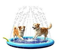 Almohadilla de agua para perros | 67 x 67 pulgadas antideslizante plegable | Alfombrilla de aspersor de agua para perros | para mascotas, gatos, gatitos, cachorros, niños, verano al aire libre, patio