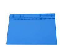 Almohadilla de aislamiento térmico, 350MM * 250MM Estera de reparación de estera de soldadura de silicona para computadora resistente al calor magnética, Estera de trabajo de silicona(Azul marino)