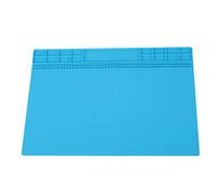 Almohadilla de aislamiento térmico, 350MM * 250MM Estera de reparación de estera de soldadura de silicona para computadora resistente al calor magnética, Estera de trabajo de silicona(Azul claro)