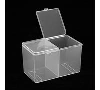 Almohadilla de Algodón Acrílico 2 Rejillas Almohadillas de Algodón Contenedor Esmalte de Uñas Polvo de Purpurina Organizador Caja Almacenamiento Bastoncillos de Algodón