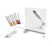 Almohadilla de arte neón brillante para decoración de habitación de niños | 7 modos de luz, brillo de neón vibrante, recargable para batería, soporte ajustable, superficie de borrado en seco