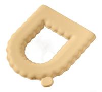 Almohadilla de asiento de inodoro de EVA impermeable con estructura de compresión suave y respaldo de agarre de silicona para una amplia compatibilidad (color café)