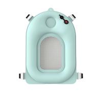 Almohadilla de baño portátil para bebés con red transpirable de inflado rápido y cinturón de viaje de almacenamiento, almohadilla flotante para baño de bebé