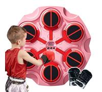 Almohadilla de boxeo de música de pared, máquina de entrenamiento inteligente con guantes de boxeo, juguete deportivo, cuenta con luz y música, inalámbrica, uso doméstico para niños y niñas