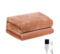 Almohadilla de calefacción 1 ~ 12 h Temporización 9 Temperatura de depuración Manta de calefacción suave y cómoda Sábana de colchón cálida Cómoda Sábana de cama de calefacción Protección contra fallos de energía Mwm-990 (Marrón, J)