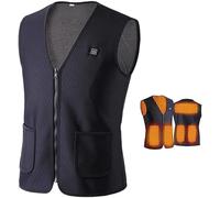 Almohadilla de calefacción eléctrica Chaleco electrotérmico para espalda cuello y hombros Alivio del dolor, calentador calentado, terapia de calor rápido, 3 niveles de calor, confort negro (XXL)