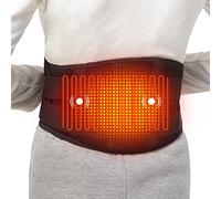 Almohadilla de calefacción para aliviar el dolor de espalda, cinturón de cintura calentado con masaje de vibración 7.4V 4400mah terapia de calor de batería, para la parte inferior de la espalda