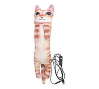 Almohadilla de calefacción para Gatos para calambres, Almohada térmica con de Gato, Mascotas de Peluche con calefacción eléctrica Linda de 23,6 Pulgadas de Largo, Alfombra térmica de Felpa