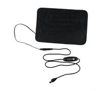 Almohadilla de calefacción USB para mascotas con controlador de temperatura ajustable 25-50C para reptiles Alfombra de calentamiento de piel sintética suave debajo del calentador del tanque Negro