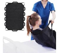 Almohadilla de cama de posicionamiento con asas reforzadas, impermeable, lavable, para cama de hospital, almohadilla móvil para girar la elevación y la transferencia de nailon (6040 negro)