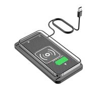 Almohadilla de carga inalámbrica para automóvil: alfombrilla de carga rápida de 15 W, superficie de silicona antideslizante, protección de chip inteligente, respuesta de potencia rápida, perfil