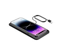 Almohadilla de carga inalámbrica - Silicona negra 6.35" mate, salida rápida, cargador automático de auriculares de la tableta del teléfono | Bandeja de consola sedán, estante del tablero SUV