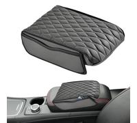 Almohadilla de cojín para consola central, alfombrilla de cuero acolchada de espuma con bolsillos laterales | Fundas para reposabrazos de automóvil para SUV, carreras, caravanas, camiones, minivan,