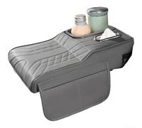 Almohadilla de cojín para reposabrazos de coche con portavasos, protector de consola central de altura ajustable, soporte ergonómico para el codo, material transpirable, bolsillos laterales de