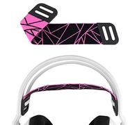 Almohadilla de Diadema de Malla Geekria Compatible con Logitech G733, G335, G535, Pieza de reparación de Banda de Repuesto (Negro/Rosa)