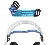 Almohadilla de Diadema de Tejido de Malla Geekria Compatible con Auriculares Logitech G733, G335 y G535, Pieza de Repuesto (Morado/Verde Menta)