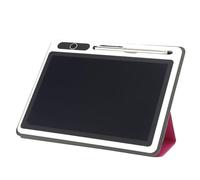 Almohadilla de Dibujo LCD Flexible con Sensor de Presión para Suministros Comerciales, Notas Diarias y Notas Trabajo, Reuniones Negocios (Rojo (con Estuche de Cuero))