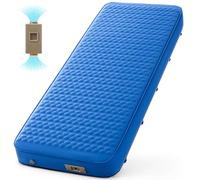 Almohadilla de dormir autoinflable azul con bomba eléctrica de 4 pulgadas | Colchoneta de dormir de espuma viscoelástica para todas las estaciones, tamaño individual, portátil, automático, inflable