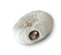 Almohadilla de dormir para mascotas, cama cálida, casa nido de felpa para uso en interiores y camping, viajes, mascotas, escondite para gatitos, cuevas