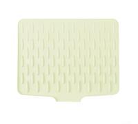 Almohadilla de drenaje de cocina de silicona antideslizante con canal de agua inclinado, alfombrilla de secado de platos diseñada para mantener las encimeras secas y protegidas (beige)