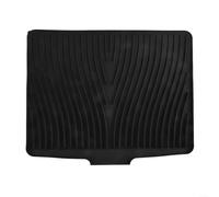 Almohadilla de drenaje de silicona para cocina con diseño único, perfecta para secar platos y mantener la cocina organizada (negro)