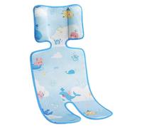 Almohadilla de enfriamiento para bebés, almohadilla de enfriamiento de cochecito helado 13x28in bebé con gancho cojín de patrón de océano amigable para la piel para asiento de seguridad, asiento para