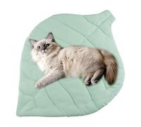 Almohadilla de enfriamiento para mascotas: manta de cojín lavable reversible, tapete de algodón con forma de hoja, suministro portátil y transpirable para dormir en verano | Tamaño al aire libre de lo