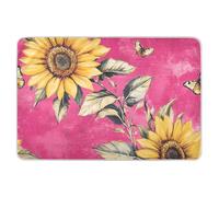 Almohadilla de entrenamiento para ir al baño de girasol, color rosa intenso, extragrande, suave y absorbente, para cambiar pañales, lindas alfombrillas de orina fresca para niños, 52 pulgadas de largo